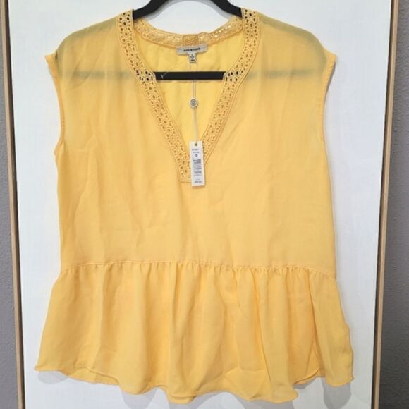 Max Studio Yellow🌻 tunic top Size Small - Picture 3 of 10